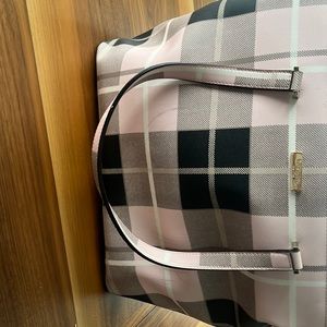 Kate Spade plaid pink and black tote